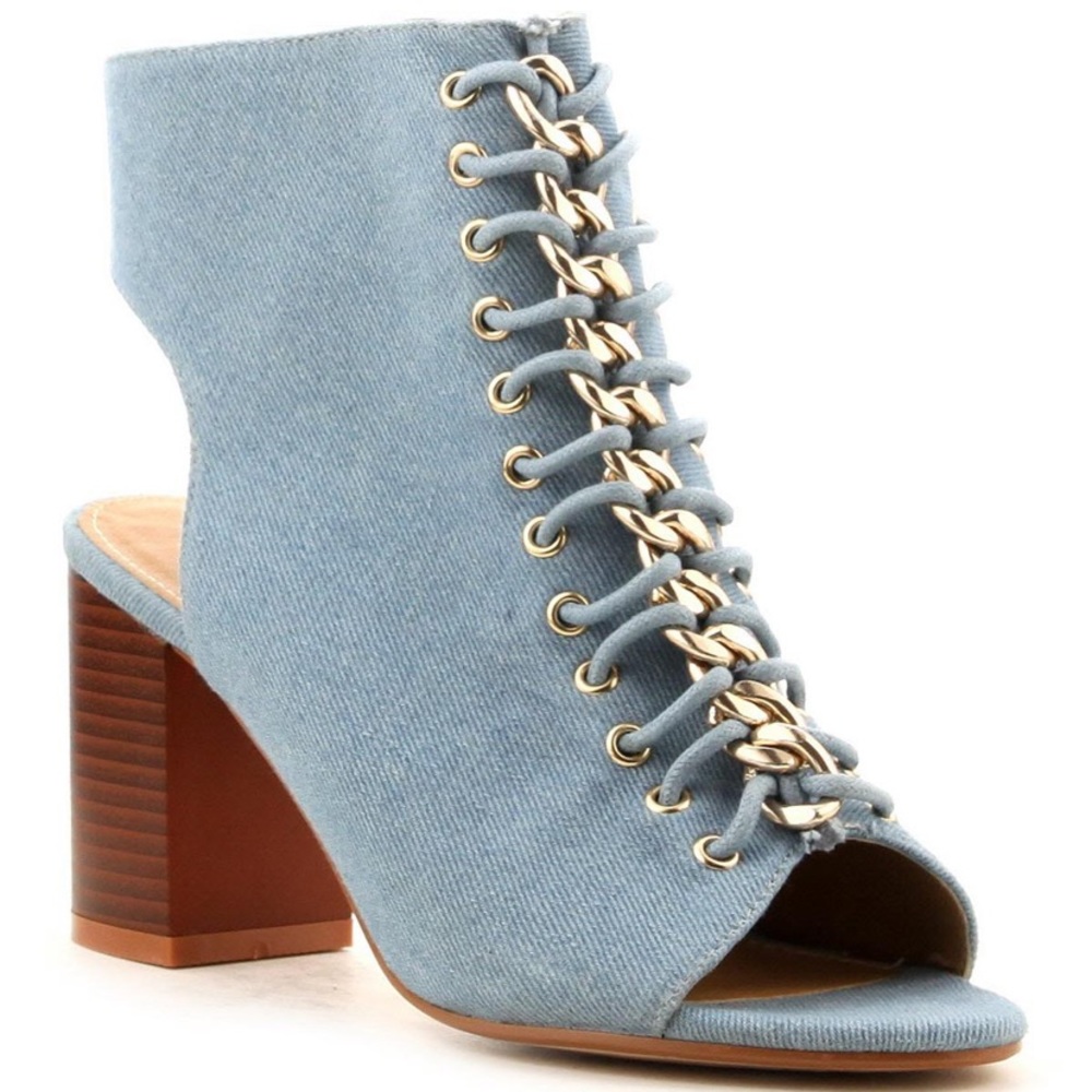 Cape Robbin open toed lace up/zip up bootie